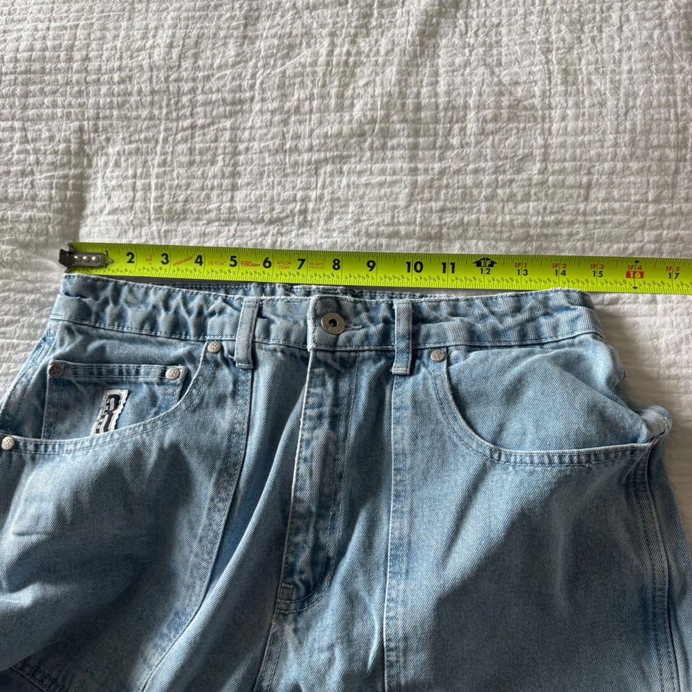 The Ragged Priest Light Wash Denim Cargo Pants Wide Leg Utility Jeans 30 Y2K - Picture 14 of 15